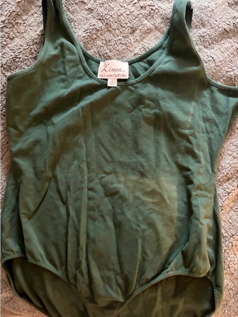 Linea by Louis Dell'Olio Forest Green Tank Bodysuit
